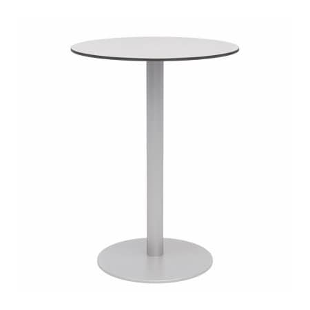 Kfi KFI 30" Round Outdoor Bar Table - Fashion Gray Phenolic Top - Silver Aluminum Frame - Ivy Series OLTP30RD-B2200SL-D381-41